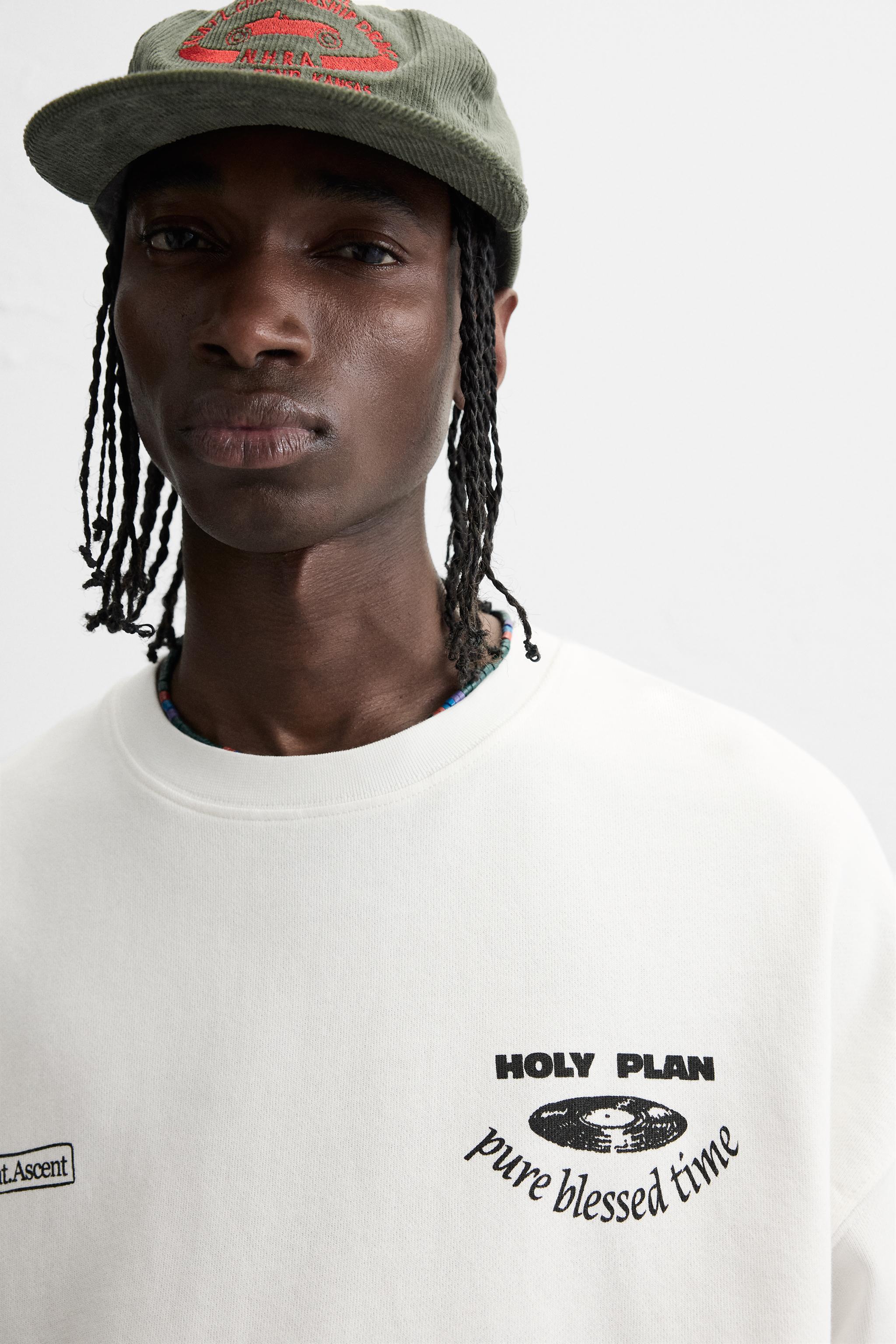 グラフィックプリント スウェットシャツ - オフホワイト | ZARA