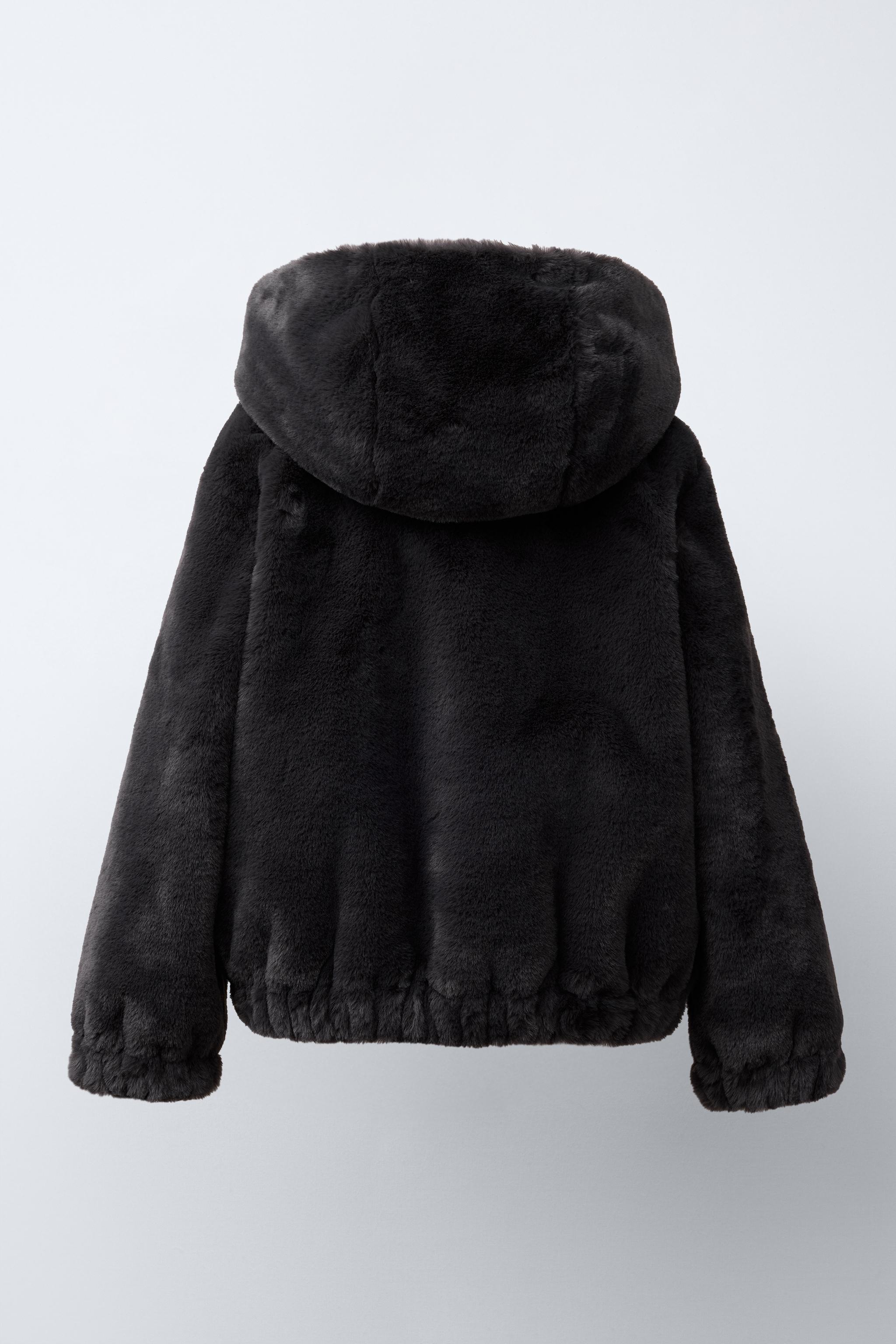 FAUX FUR HOODED JACKET - Ecru | ZARA South Africa