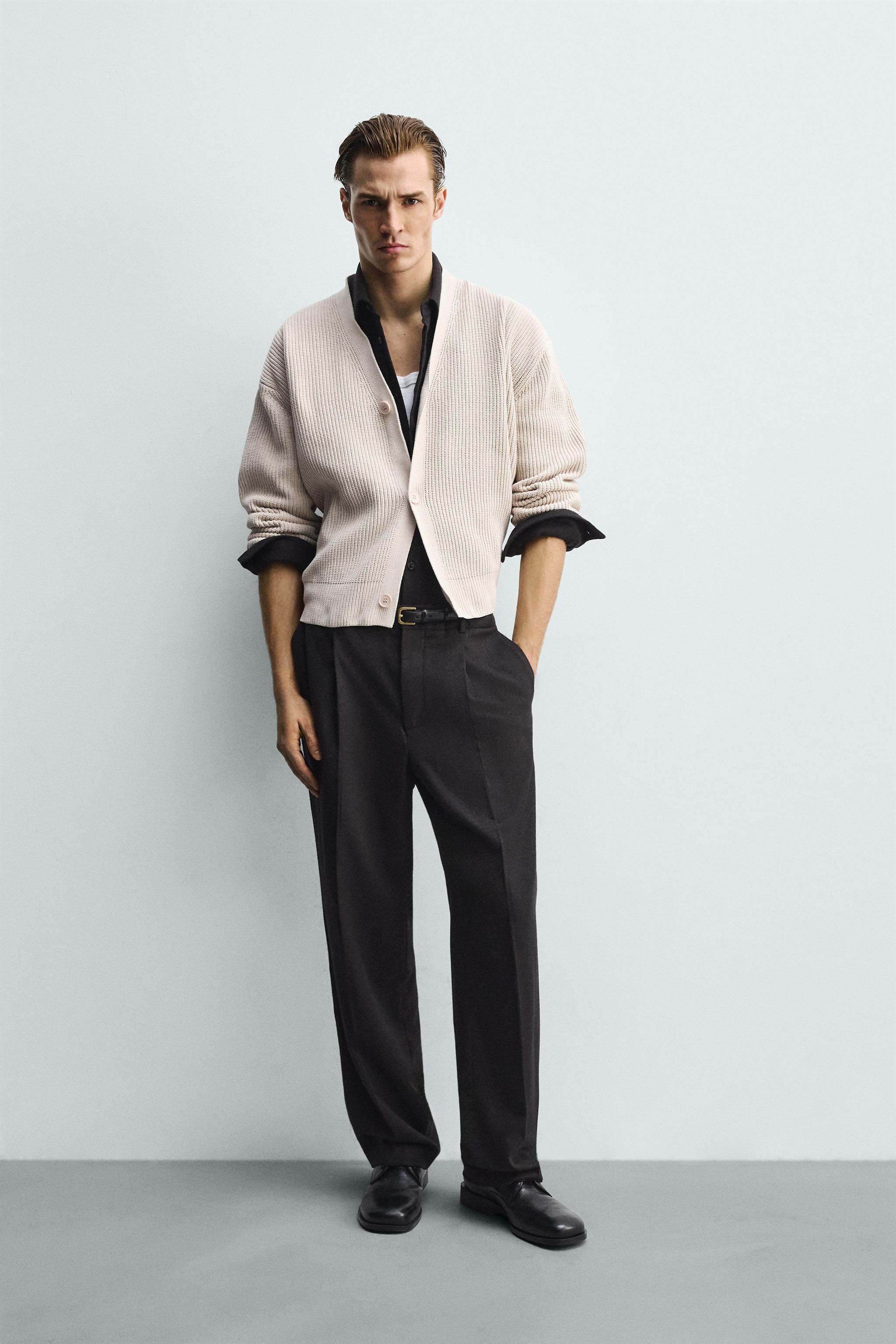 TEXTURED RELAXED FIT CARDIGAN