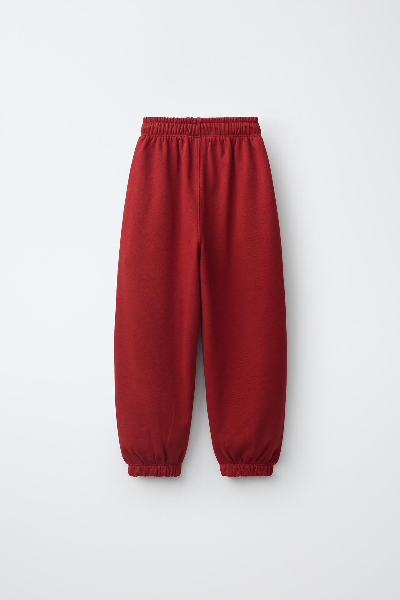 LABEL JOGGER PANTS — Dark red