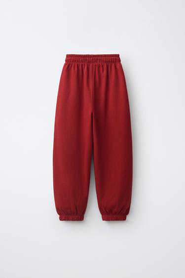 LABEL JOGGER PANTS — Dark red 2