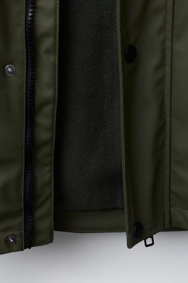 WATER-REPELLENT RUBBERISED PARKA - Khaki by Zara - Image 7