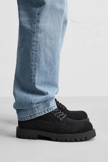 LACE-UP LEATHER BOOTS - Black by Zara - Image 0