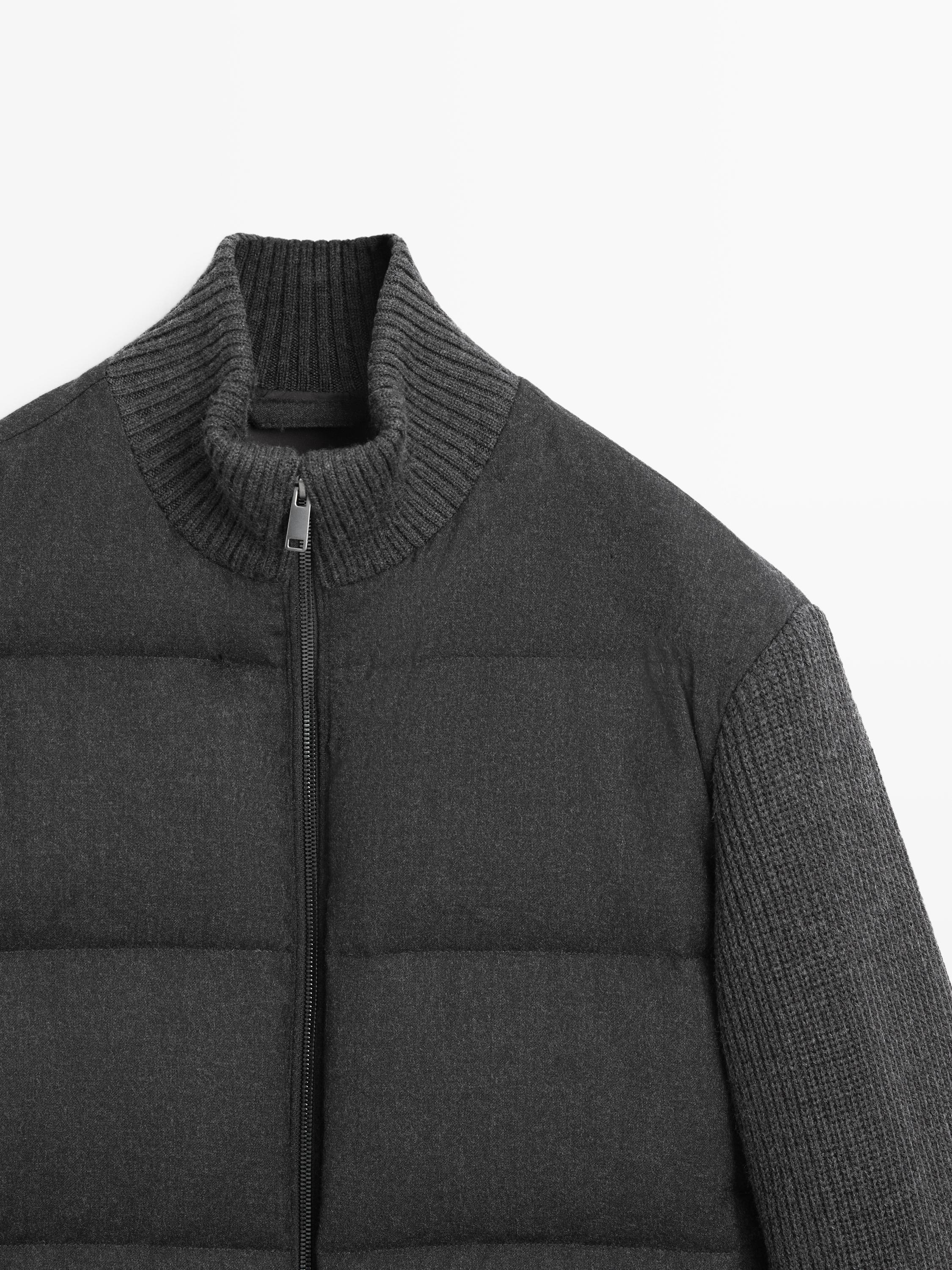 Knit down blend puffer jacket