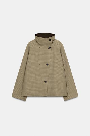 REVERSIBLE CHECK JACKET ZW COLLECTION - Light beige by Zara - Image 7