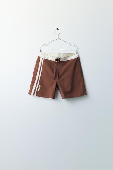MAILLOT DE BAIN LONG BANDES PUKAS SURF X ZARA - Marron de Zara