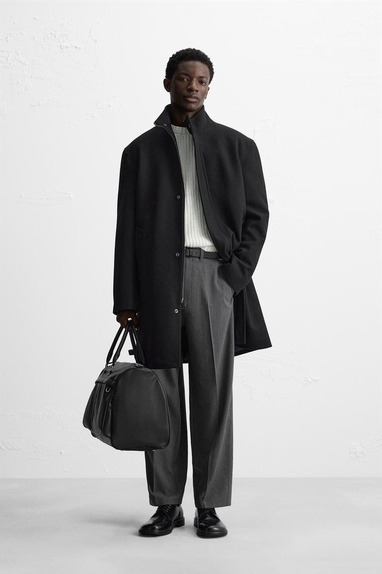 Wintermantel Wollmantel Schwarz Stehkragen Kaufe Männer Herbst