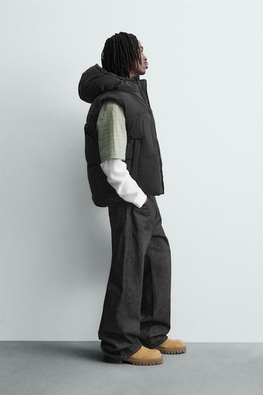 GILET SANS MANCHES REMBOURRÉ EFFET GOMME - Noir de Zara - Image 3