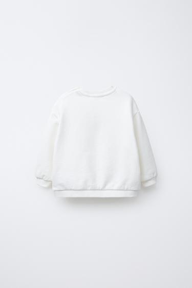 PALM TREE TERRY SWEATSHIRT - Oyster-white by Zara - Image 1