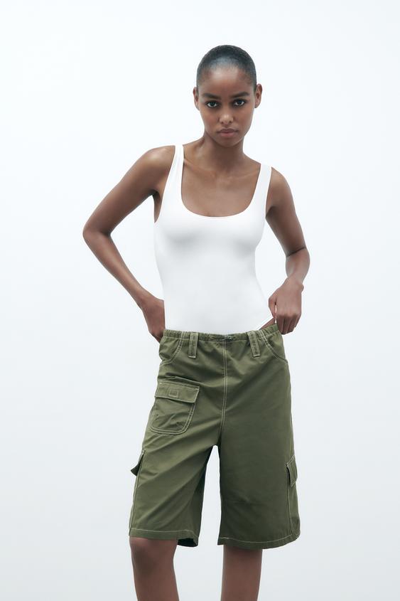 Bodi Zara ana ruga canelado cintura contrastada body feminino preto e  branco - jr - Body Feminino - Magazine Luiza