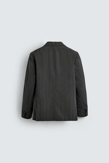 BLAZER COSTUME À CHEVRONS - Gris anthracite de Zara - Image 7