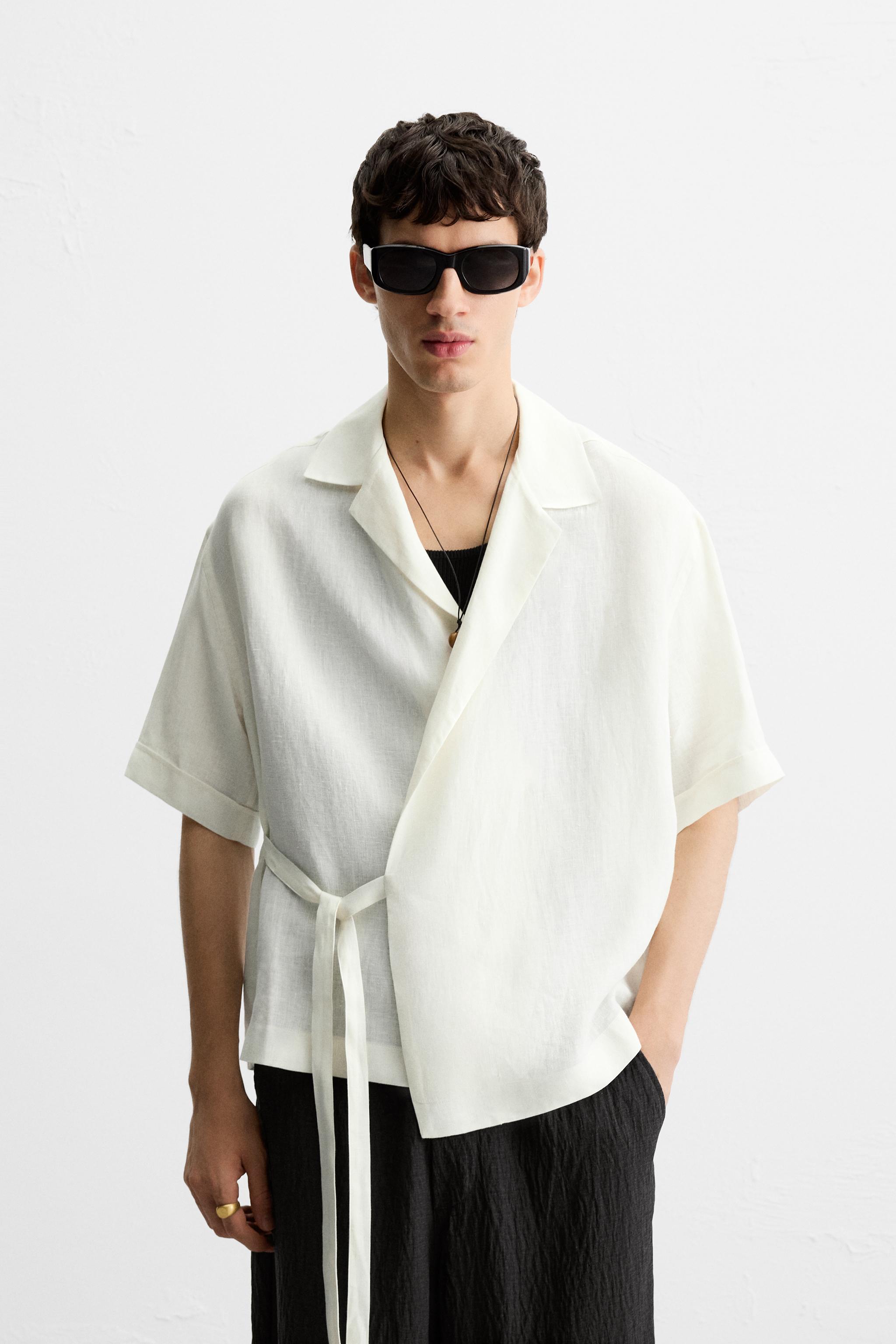 100% LINEN TIE SHIRT