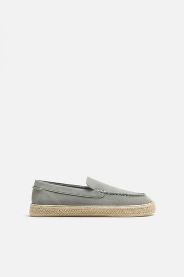 Zara CASUAL LEATHER LOAFERS - Blue