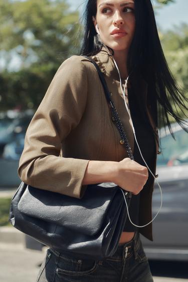 СУМКА В РОКЕРСКОМ СТИЛЕ С КЛАПАНОМ — Черный от Zara