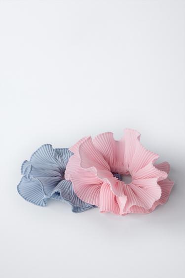 LOT DE DEUX CHOUCHOUS PLISSÉS - Rose de Zara - Image 1