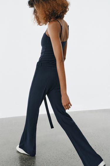 CREPE STRAPPY TOP - Navy blue by Zara - Image 2