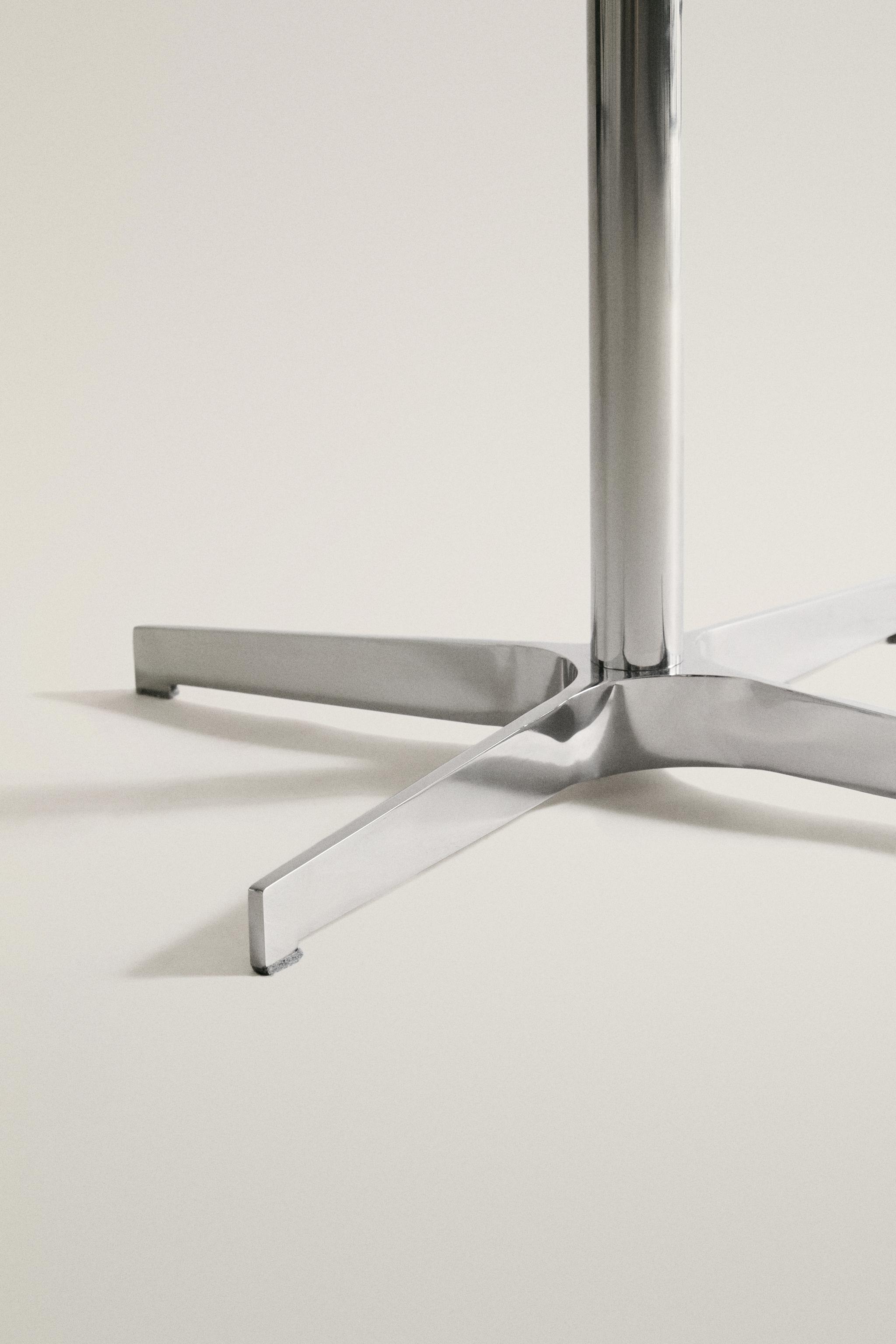 LEATHER AND STAINLESS STEEL STOOL