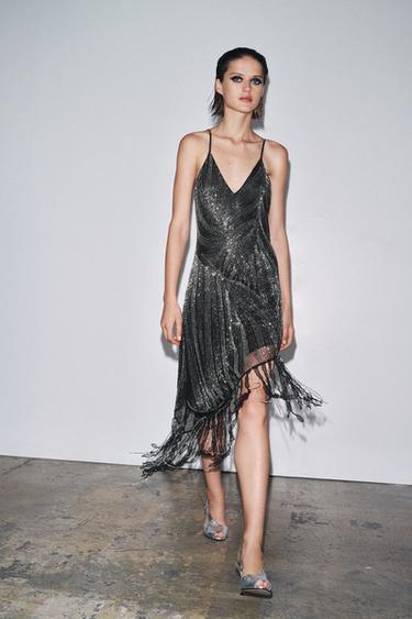 SANDALIA PUNTA ABIERTA PIEL - Plata de Zara