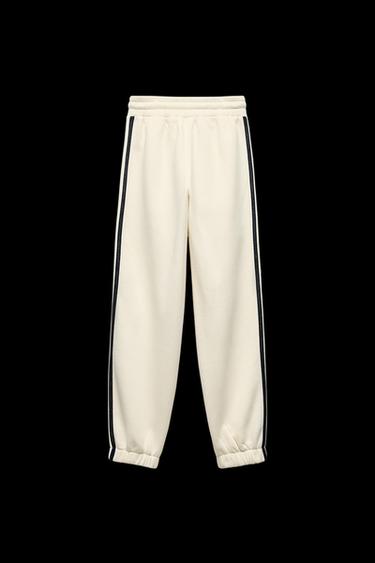 JOGGING TROUSERS WITH SLOGAN - Ecru by Zara