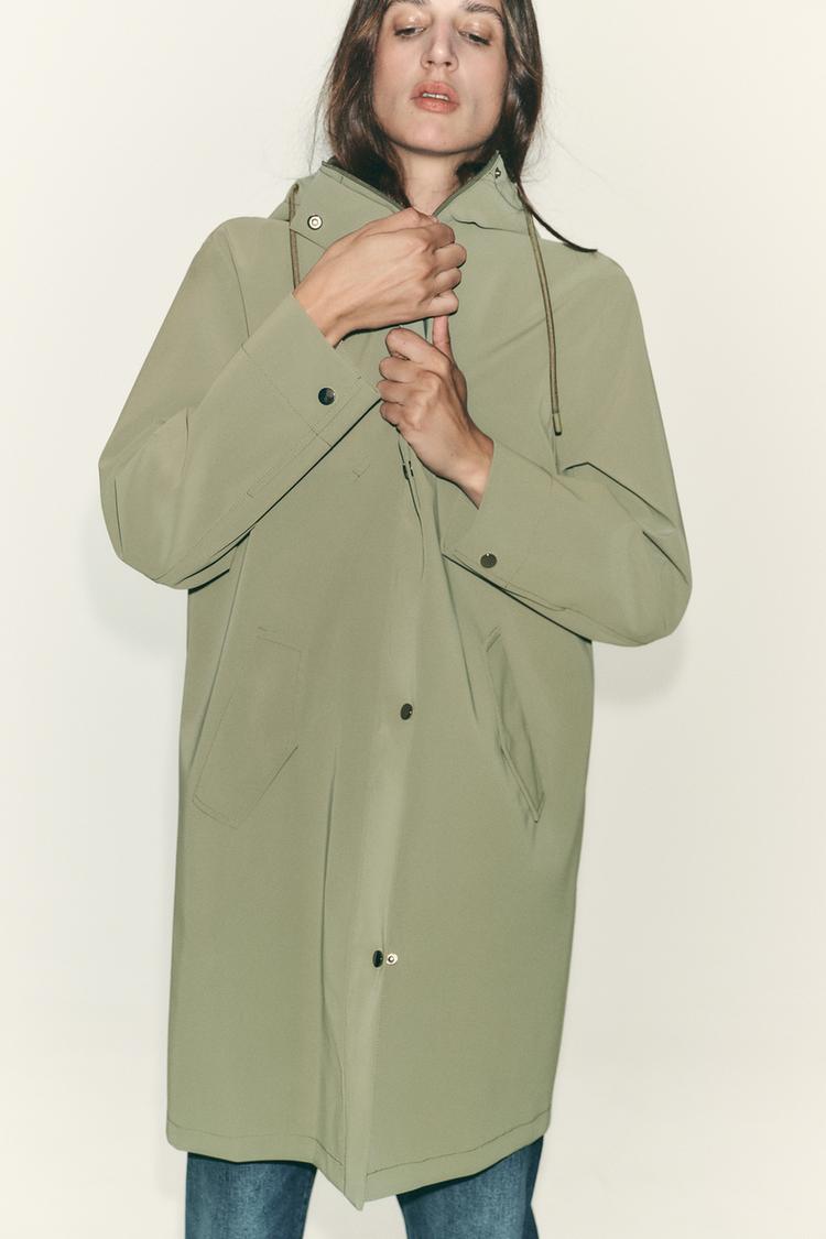 HOODED RUBBERIZED JACKET