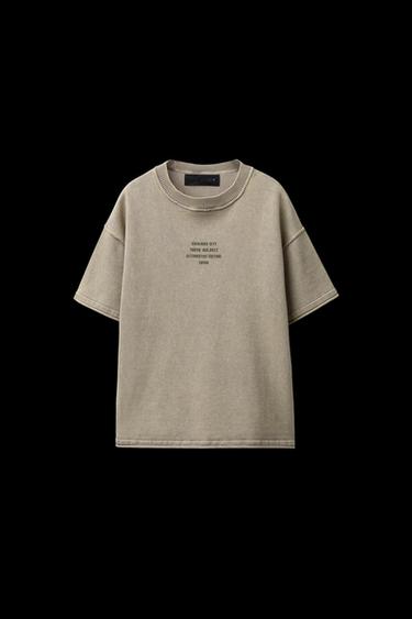 CAMISETA PUNTO TEXTO - Óxido de Zara - Imagen 0