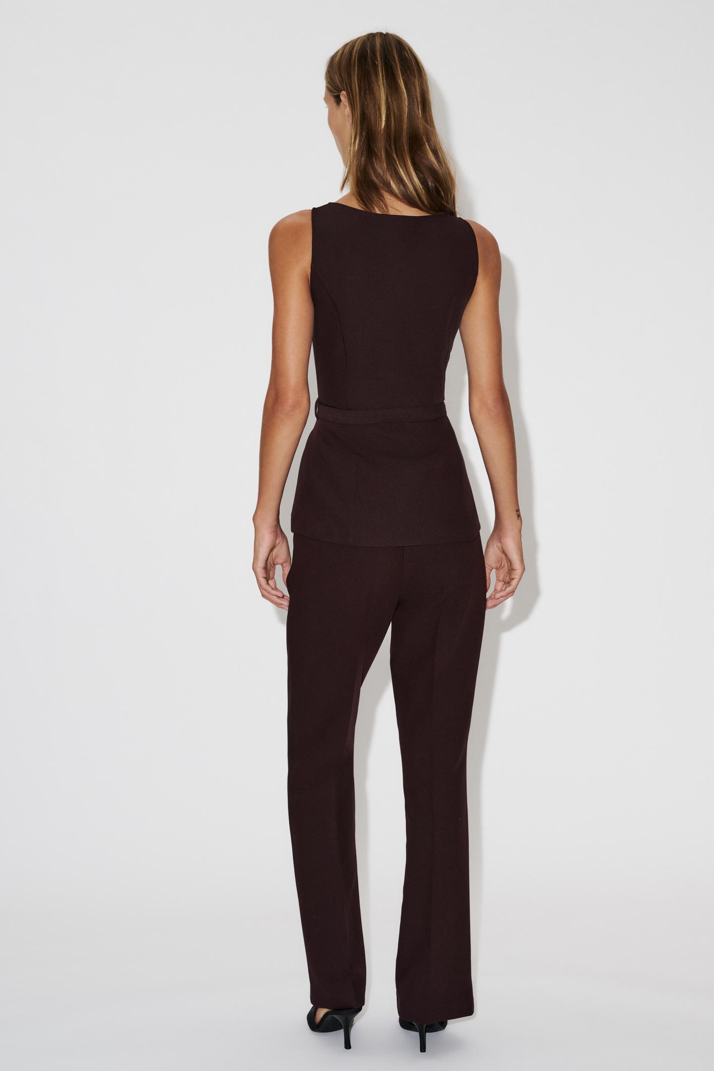 Женские брюки Zara Flare, цвет: Бордовый — фото 4