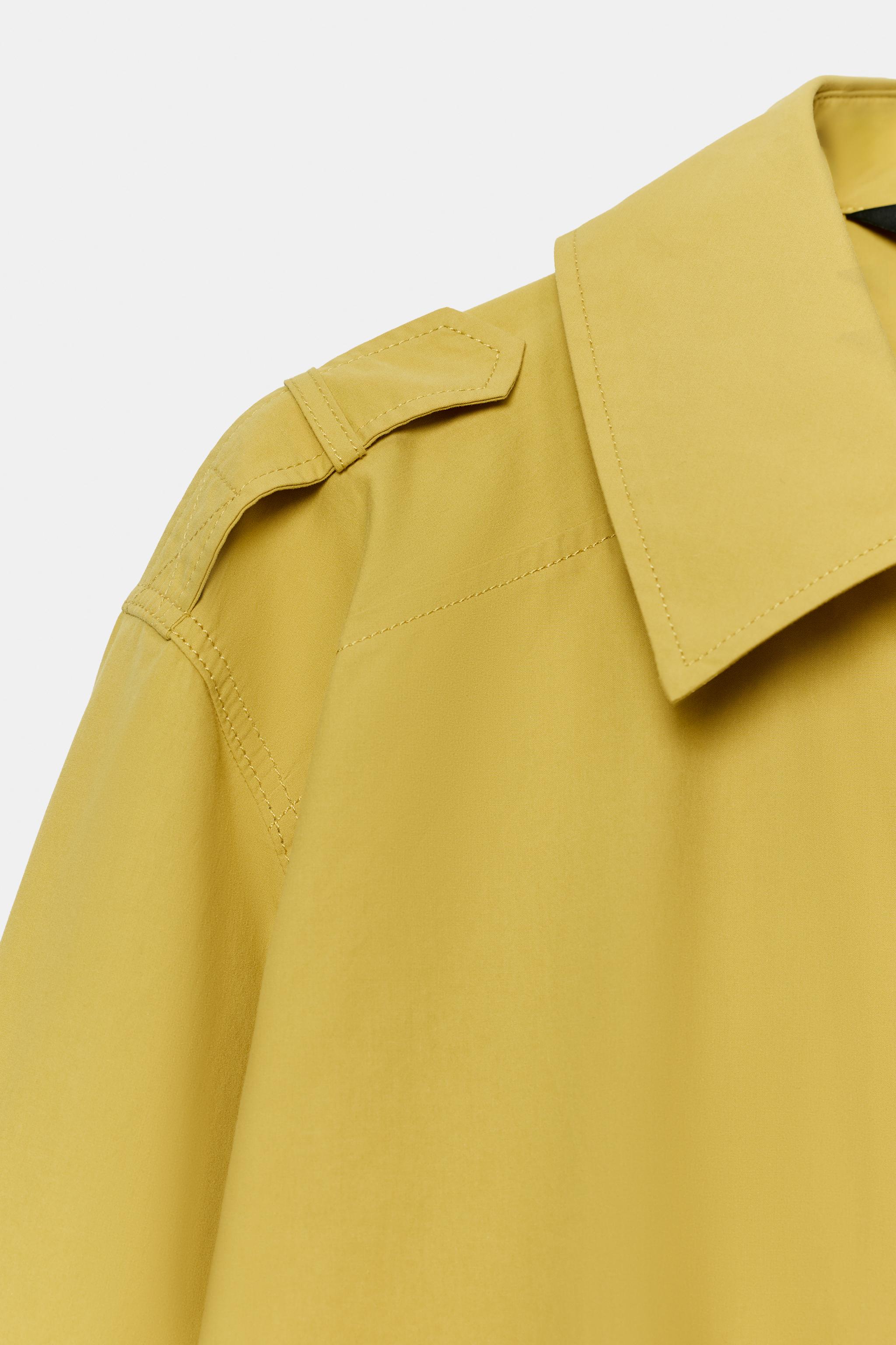 Женские рубашки Zara TWILL TAB DETAIL SHIRT — фото 9