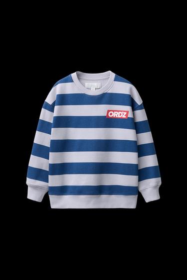 SWEATSHIRT MIT STREIFEN UND TEXT - Blau von Zara - Bild 0