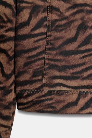 Zara ANIMAL PRINT JACKET - Black / Brown