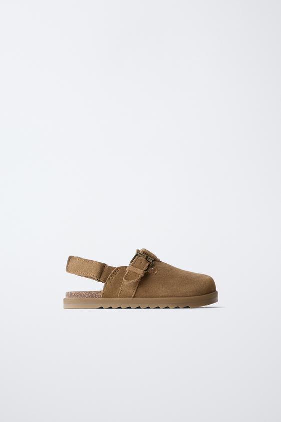 LEATHER CLOGS - Beige de Zara - Imagen 0
