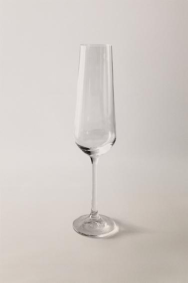 BOHEMIA CRYSTAL PLAIN FLUTE GLASS - Transparent by Zara