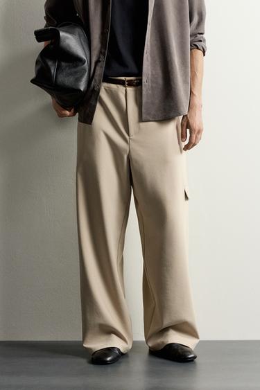 PANTALON CARGO COUPE DÉCONTRACTÉE - Marron clair de Zara