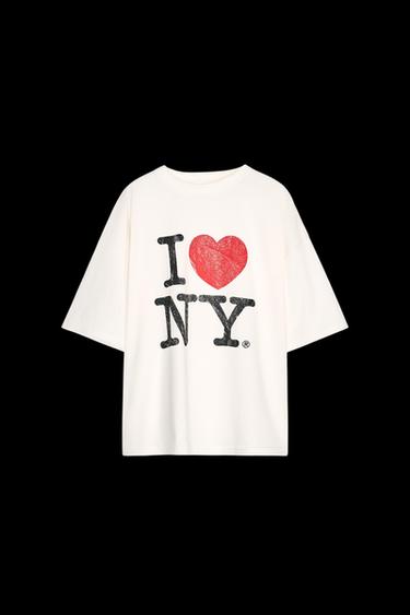 Zara NY® WASHED EFFECT T-SHIRT - Oyster-white
