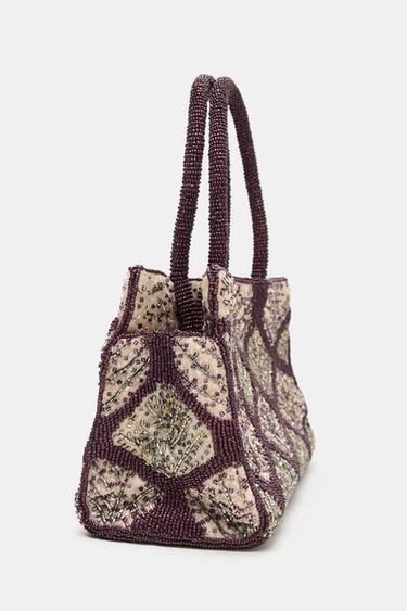 SEQUIN BEADED TOTE BAG - Multicoloured by Zara - Image 2