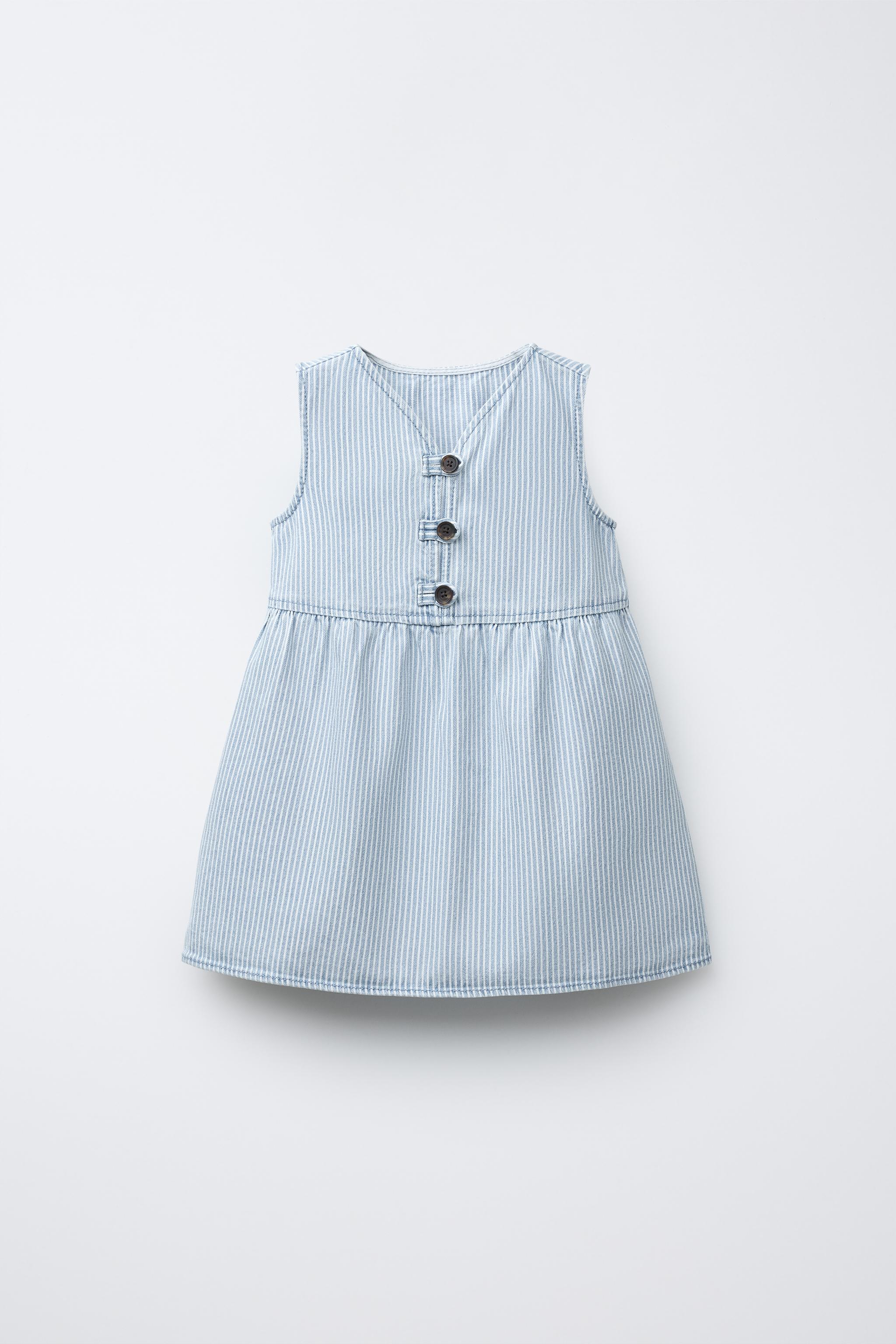 STRIPED TWILL DRESS