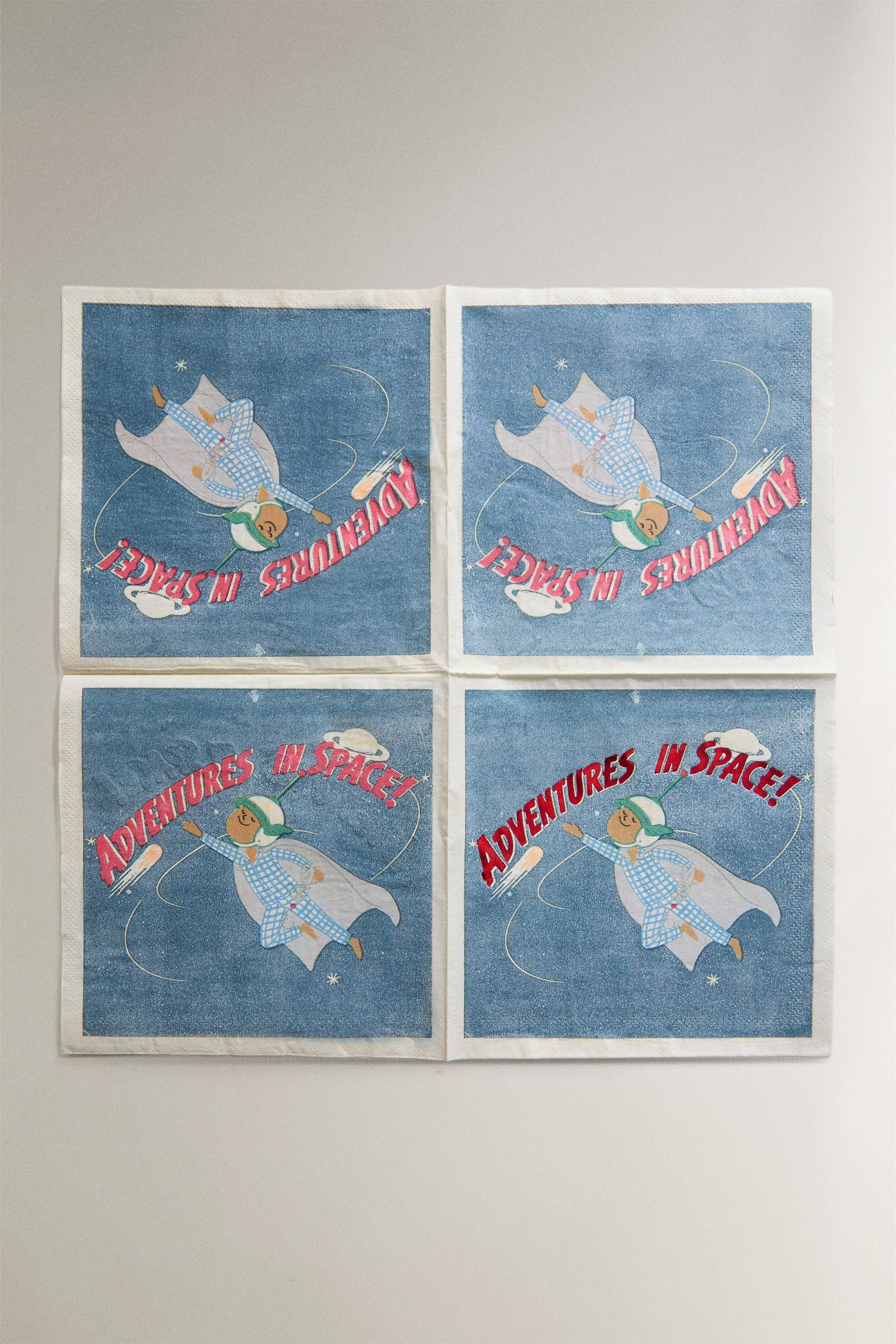 KIDS' SPACE PAPER NAPKINS — Multicolored