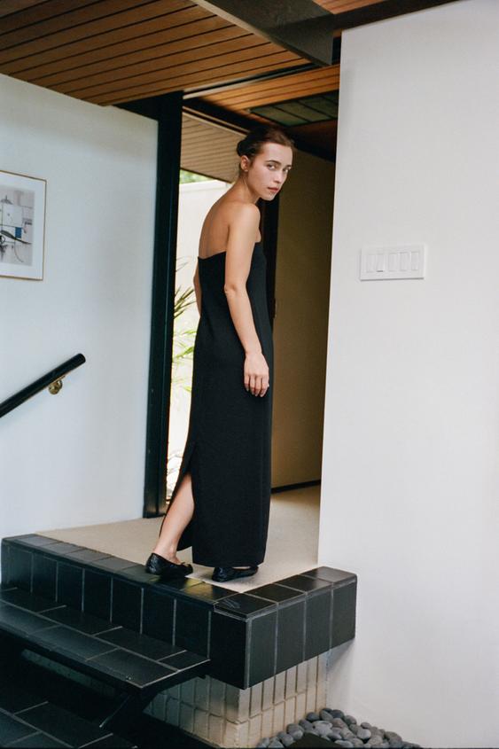ROBE LONGUE BANDEAU - Noir de Zara - Image 2
