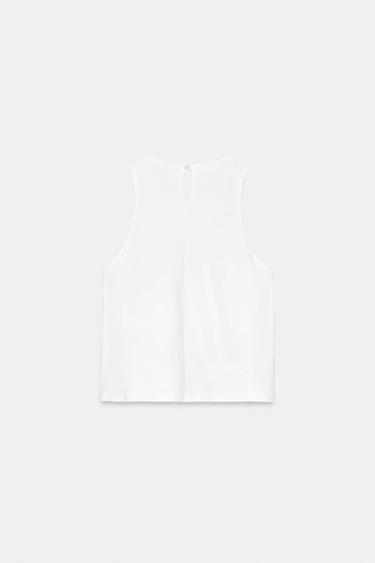 LACE SLEEVELESS TOP - White by Zara - Image 5