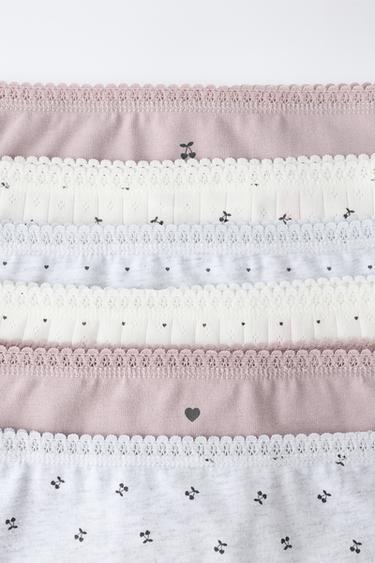 1 1/2-6 YEARS / PACK OF SIX PRINTED UNDERWEAR — Lilac / White 2