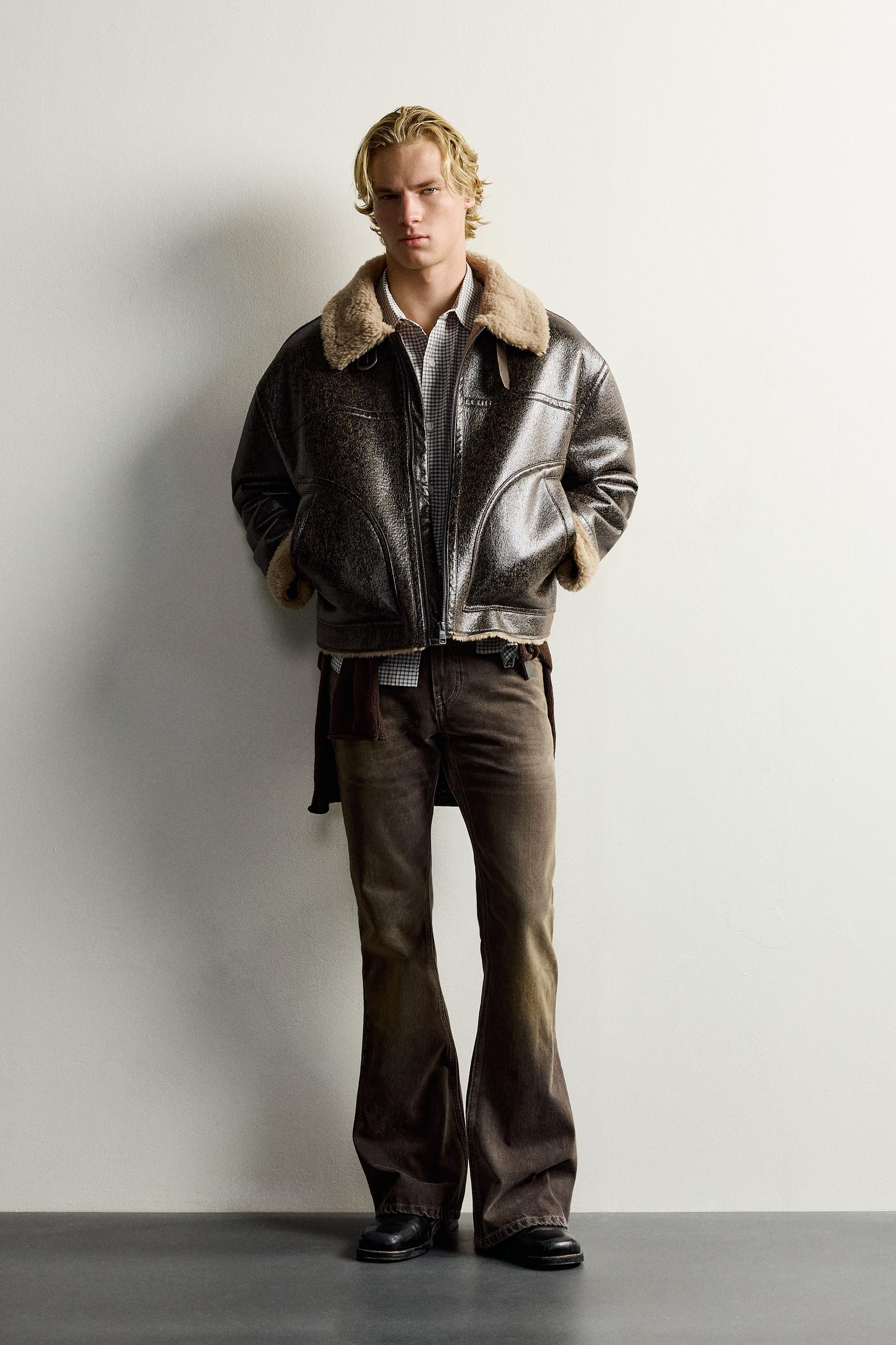 BLOUSON COUPE DÉCONTRACTÉE EN MATIÈRE SYNTHÉTIQUE