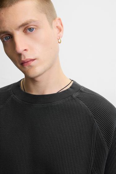 TEXTURED WASHED T-SHIRT - Anthracite grey by Zara - Image 5