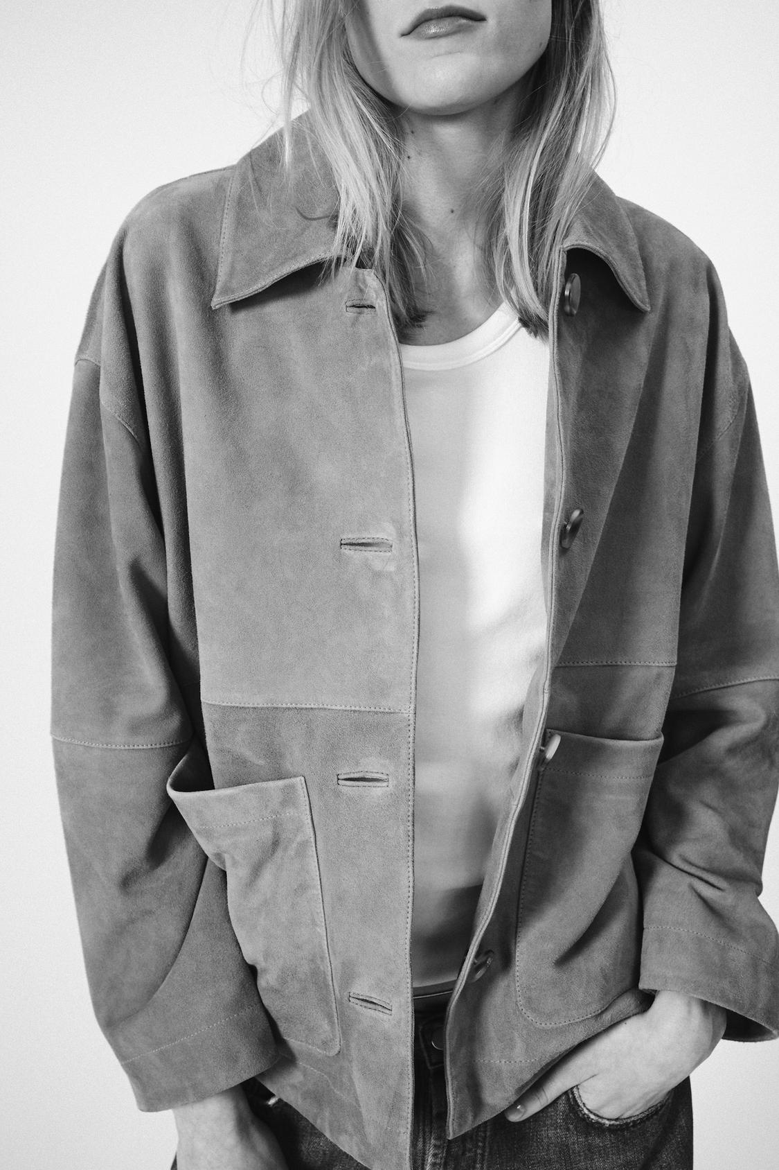 100% LEATHER BUTTON JACKET
