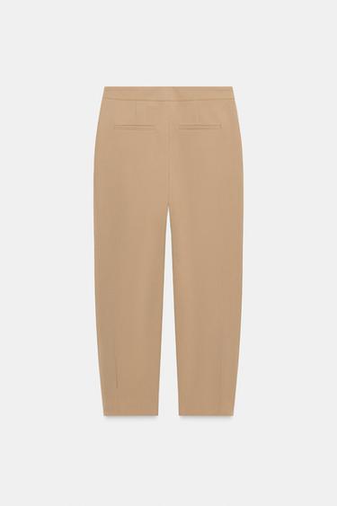 PLEATED CARROT TROUSERS - camel by Zara - Image 6