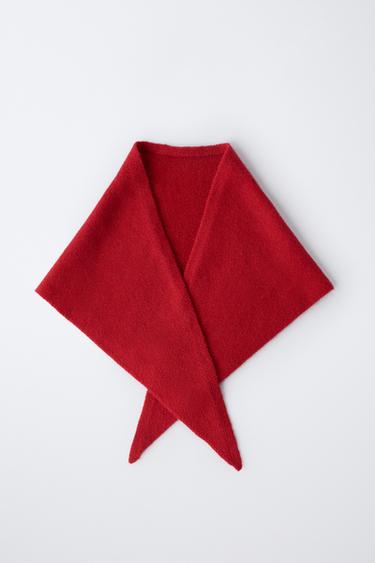 FOULARD TRIANGULAIRE EN MAILLE FINE - Rouge de Zara - Image 3
