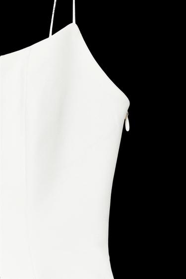 STRETCH PEPLUM TOP - Oyster-white by Zara