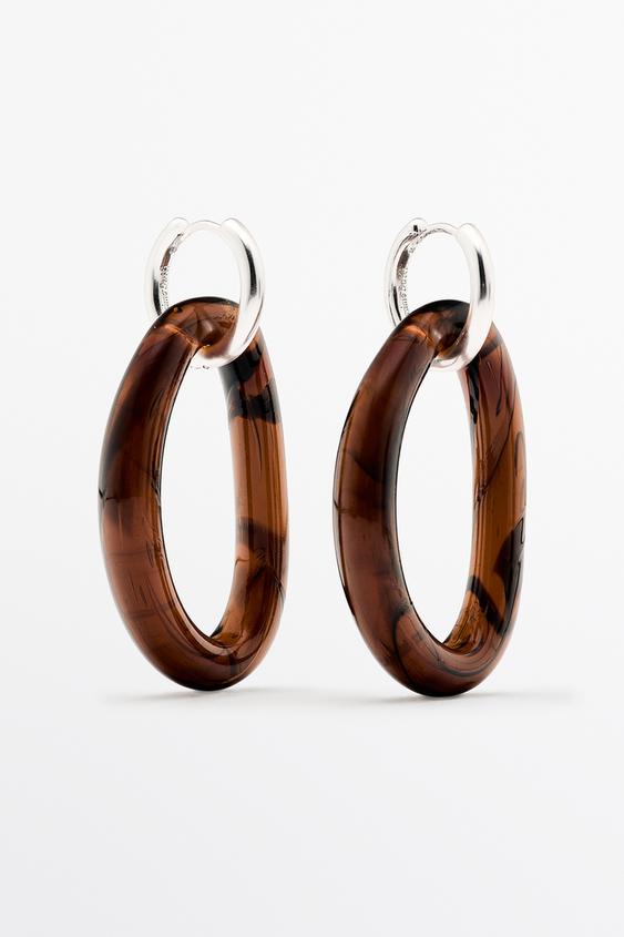 Glass hoop earrings from Zara - $90