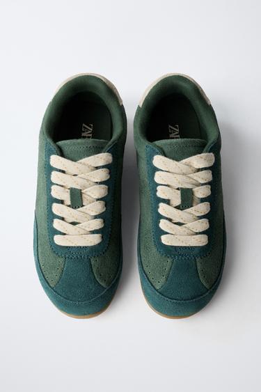 TENNIS EN CUIR - Vert de Zara - Image 4