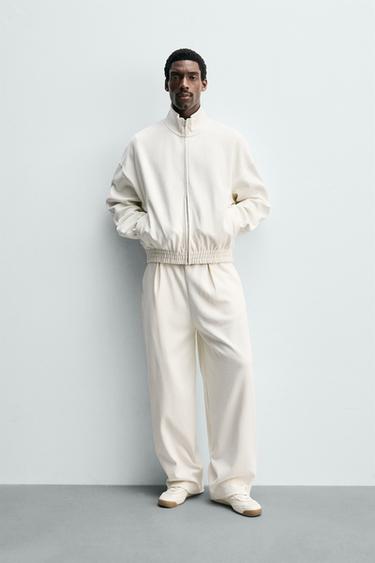 WIDE-LEG PLEATED JOGGERS - Ecru by Zara - Image 0