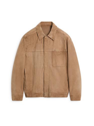 Zara Suede leather jacket with pocket detail - Mink
