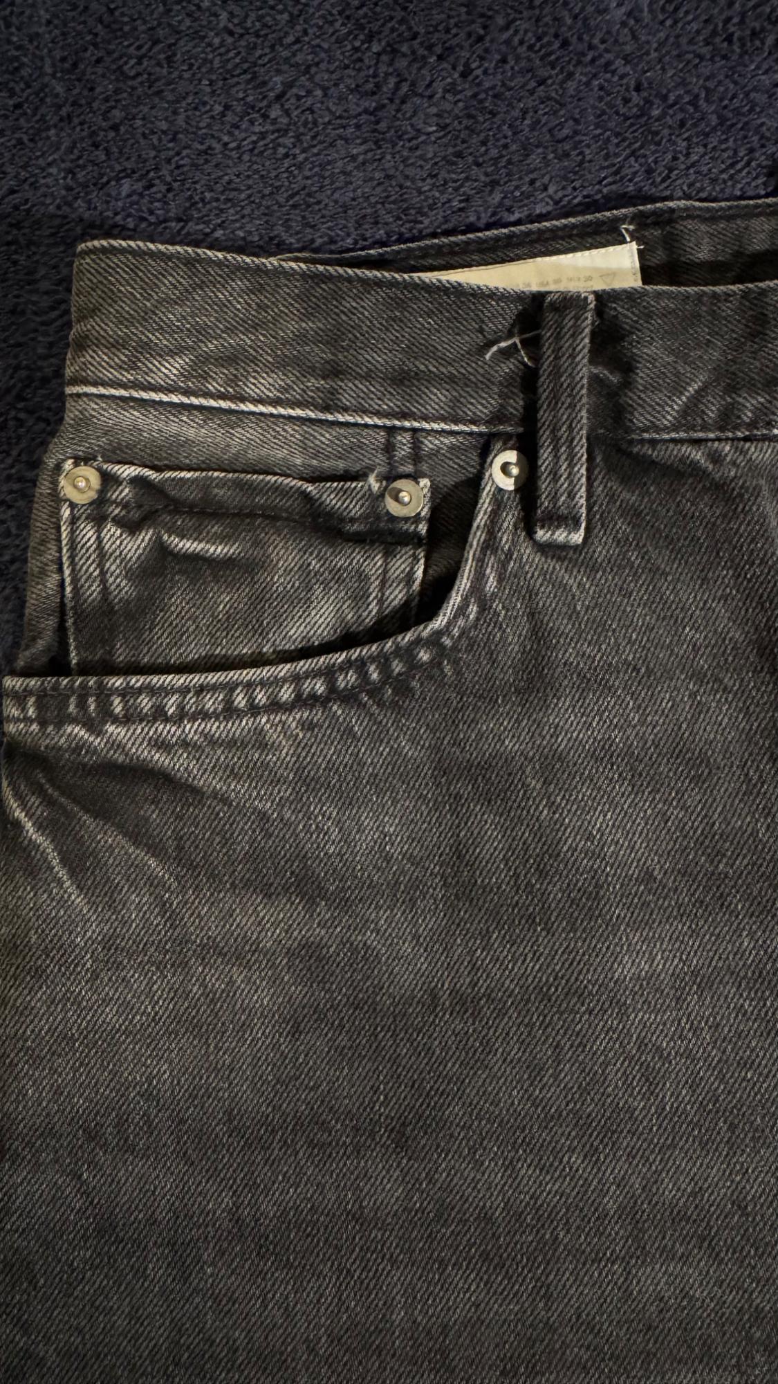STRAIGHTLEG DENIM BERMUDA SHORTS CHARCOAL - Image 2